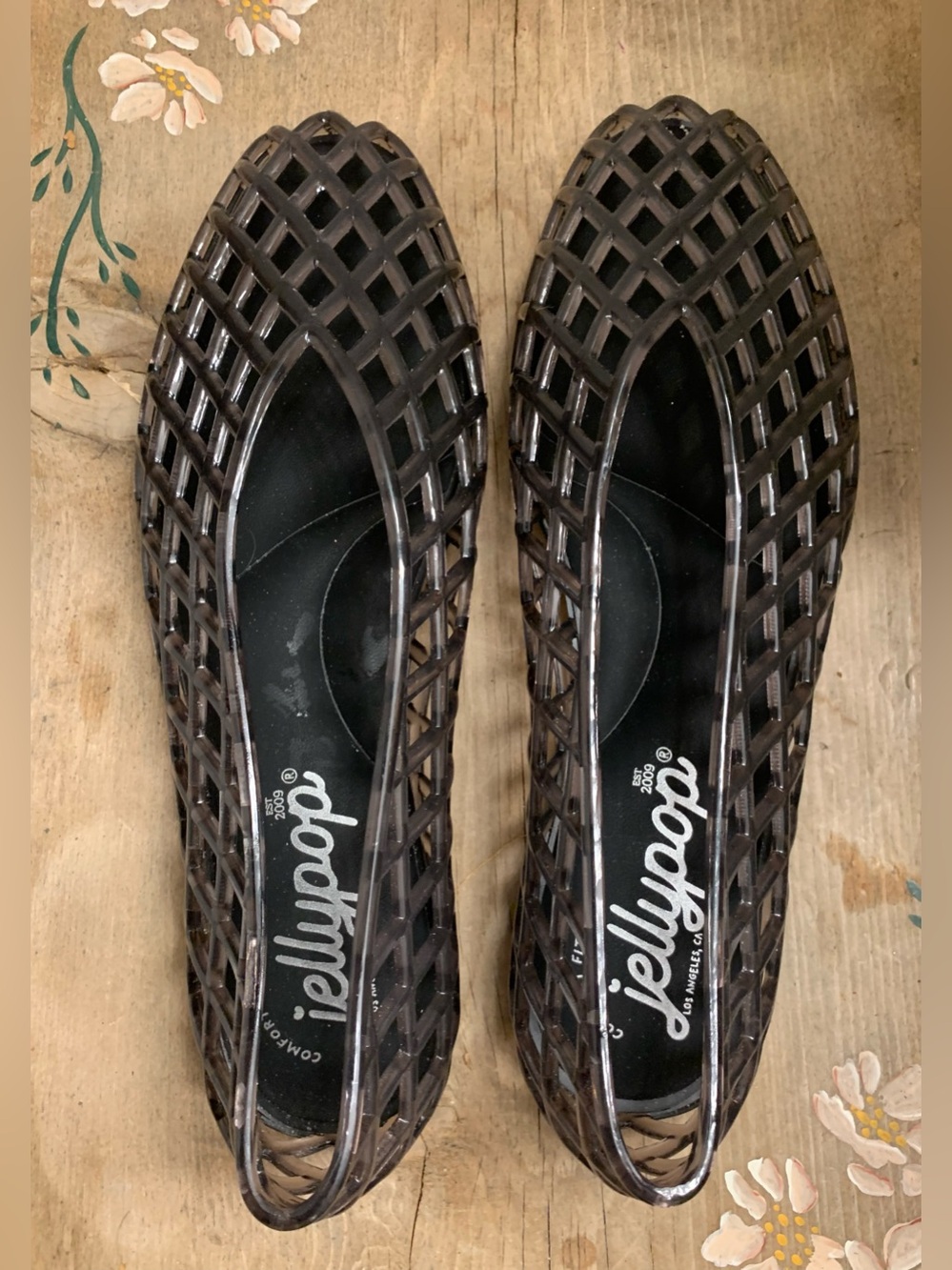 Jellypop Brown Lattice Slip-On Ballet Flats
